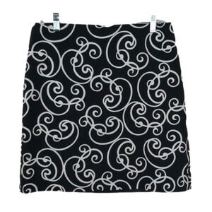 Ann Taylor Black White 100% Cotton Mini Skirt